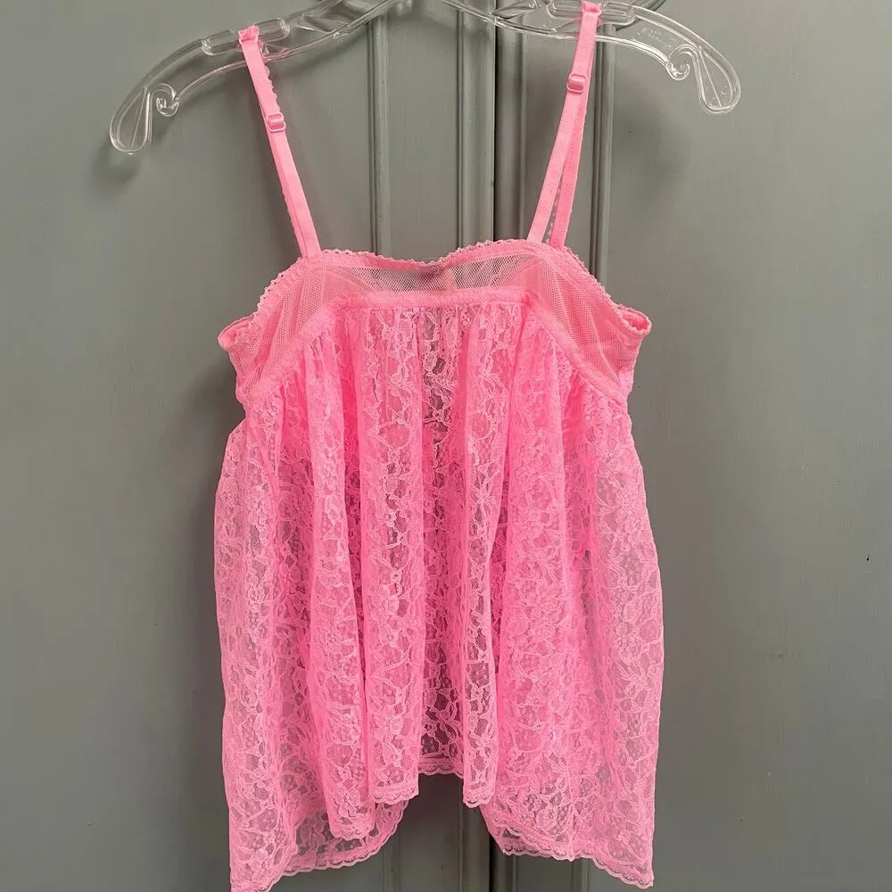 Victoria's Secret NEW Pink Lace Flyaway Top 36C Tank - Image 4