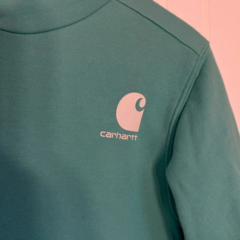 Carhartt Girl’s Teal Hooded Sweatshirt with Front Pocket Size Small (8) - Image 5