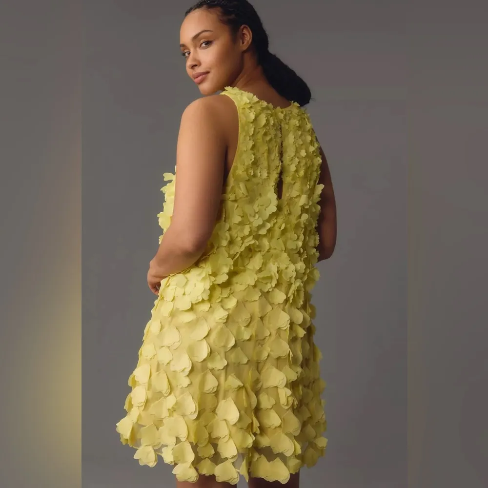 Anthropologie Maeve Sleeveless Floral Appliqué Mini Dress - Image 9