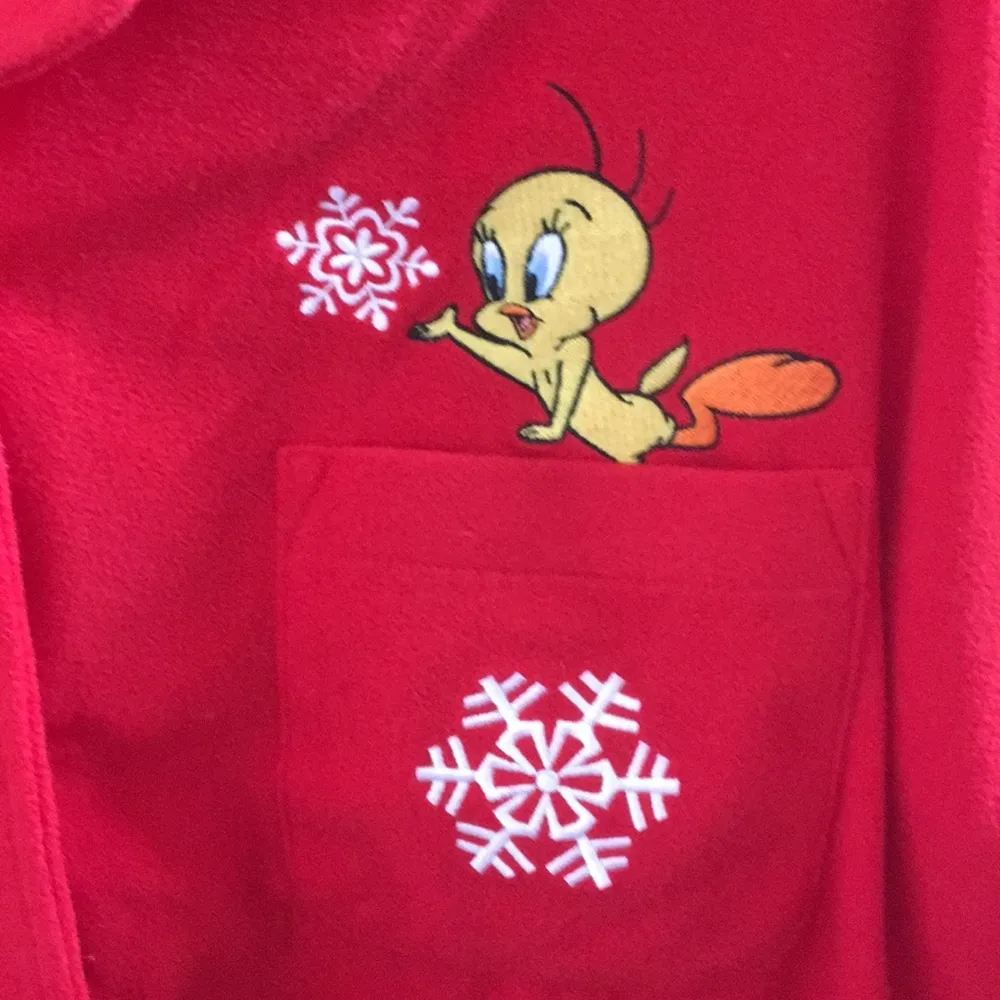 FINAL MARKDOWN Ladies warner brothers fleece sleep top lrg Red Size L - Image 2