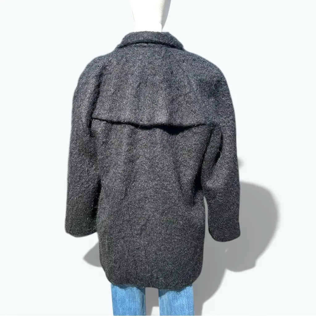 Dolores Unique Designs Mohair Cocoon Coat Single Button Size M Black Size M - Image 3
