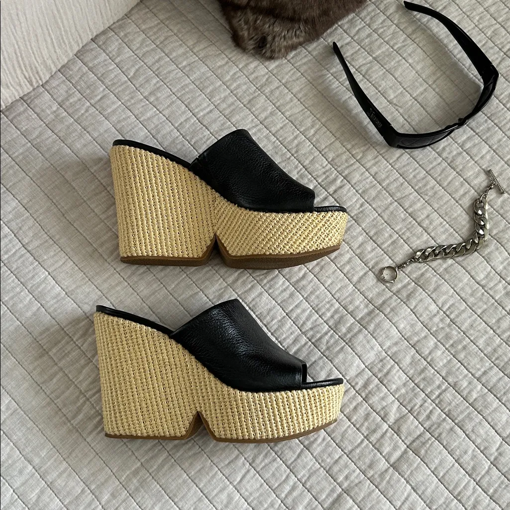 DOLCE VITA Gilma Platform heels Black leather 7 anthro Evereve retro sexy 70’s - Image 4