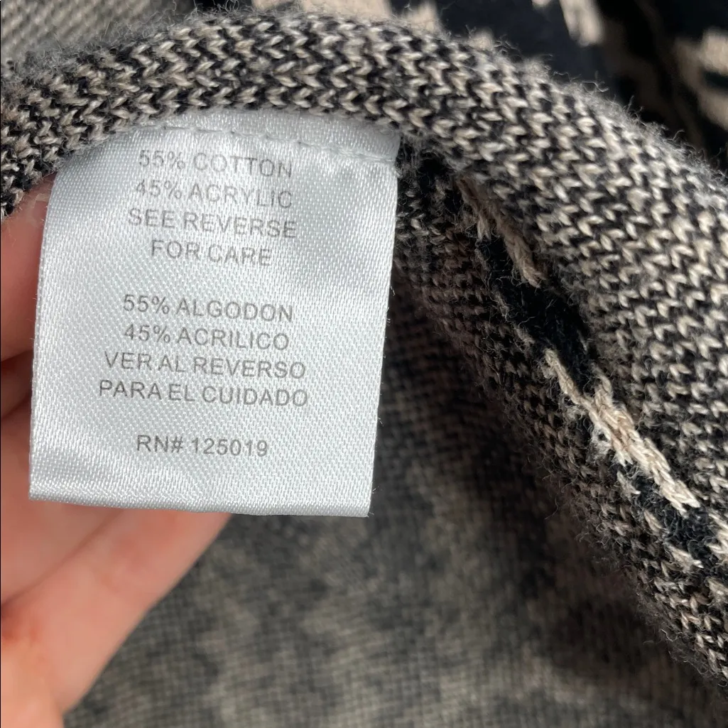 Joseph Black and Tan Geometric Women's Poncho - Image 5