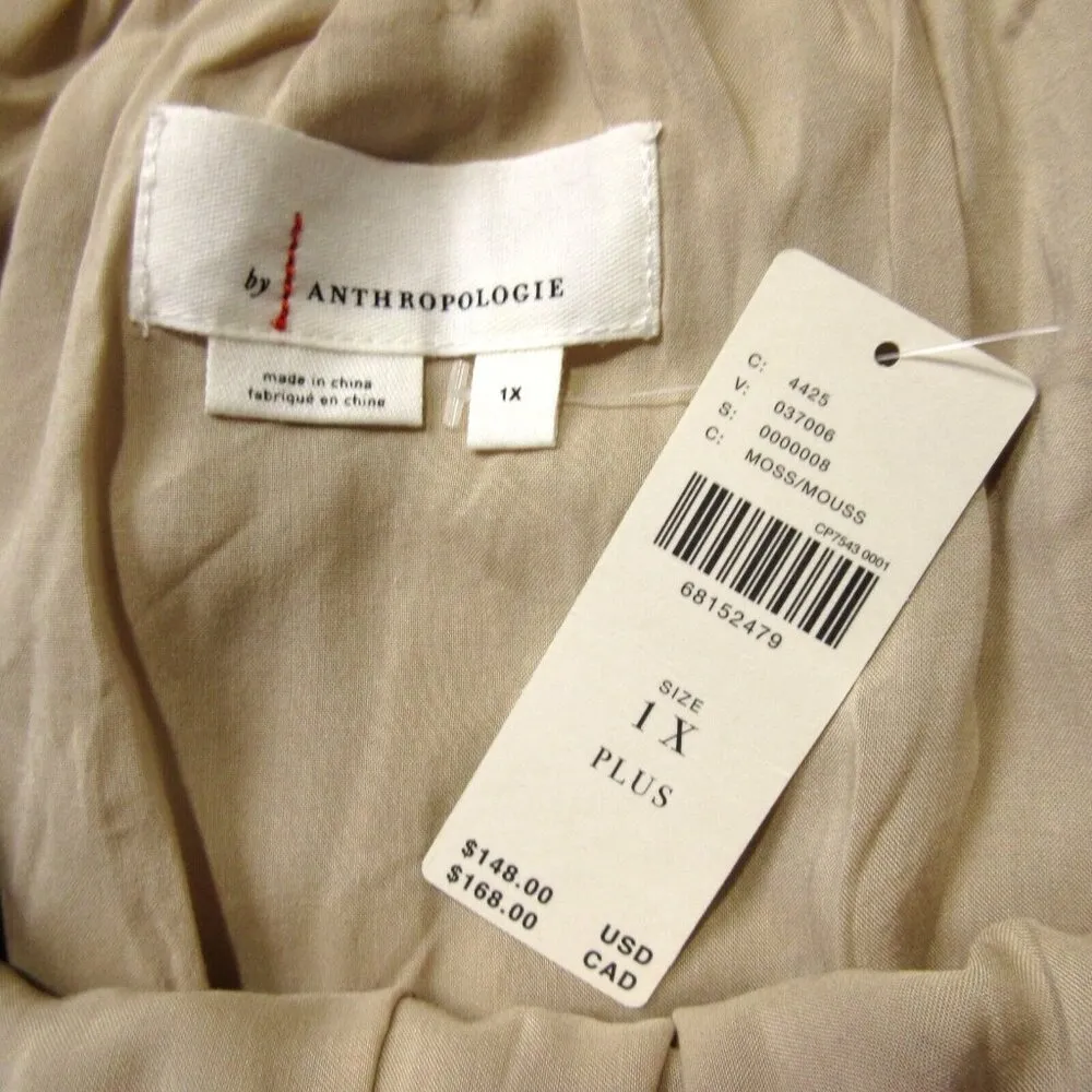 NWT Anthropologie Evelyn Chéri Cheri in Moss Beige Ruffled Tulle Midi Skirt 1X - Image 3