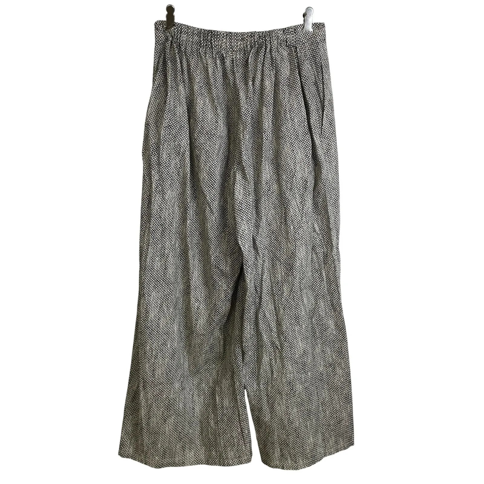 Eileen Fisher Chainette Organic Cotton Pants Womens Small Cream Wide Leg - Image 2