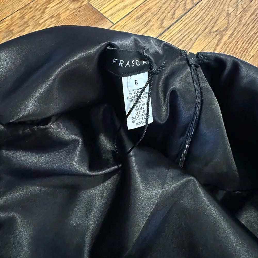 NWOT Frascara blue black evening dress prom gown midi high low mesh floral Size 6 - Image 5