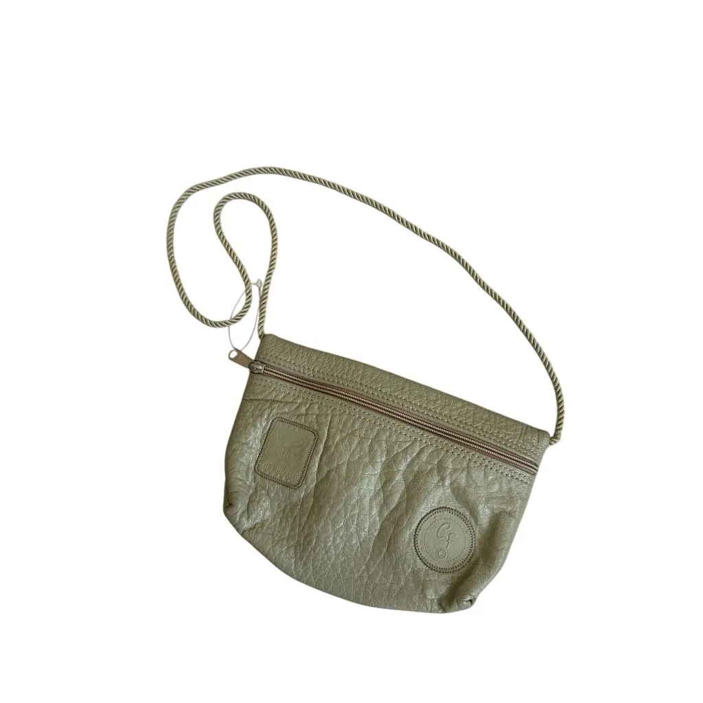 CARLOS FALCHI Vintage Taupe Leather The Buffalo Shoulder Bag Tan - Image 3