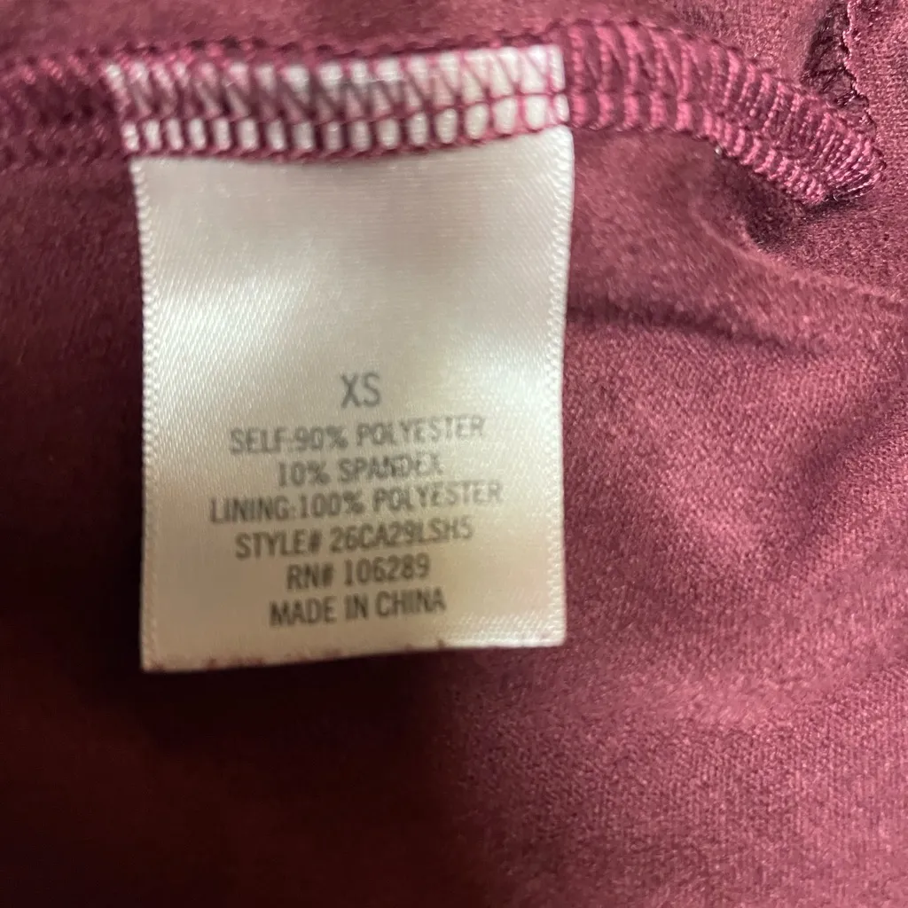 Miami Burgandy Sheath Mini Dress Square Neck Cocktail Red Size XS - Image 5