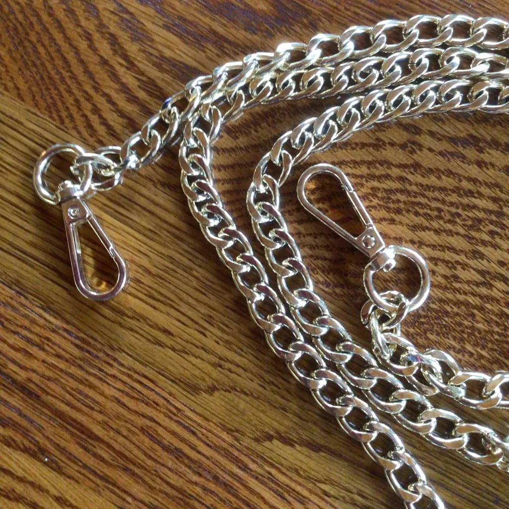 Crossbody Replacement Chain Strap with Buckles in Goldtone 47” Gold - Image 2