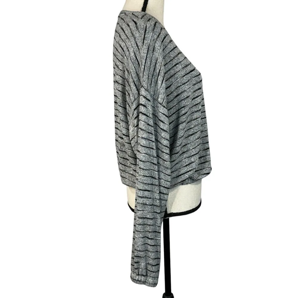 American Eagle Large Soft & Sexy Plush Top Striped Elastic Waist Long Sleeves - Image 5