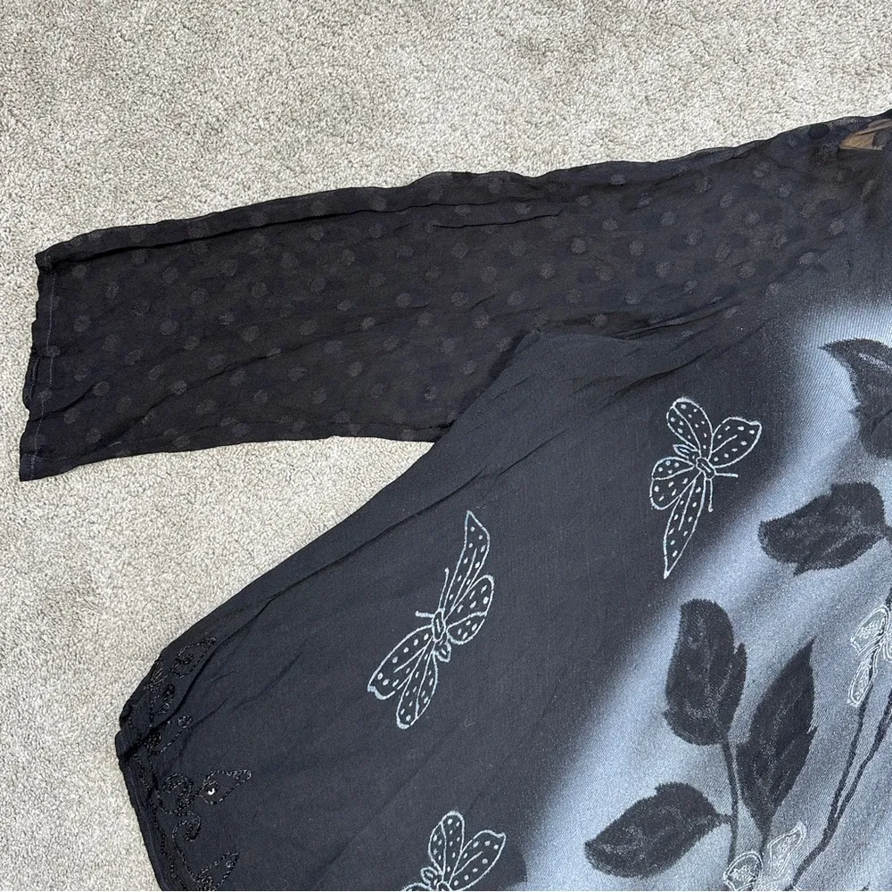 Greater Good Womens Midnight Butterfly Long Sleeve Tunic Top Goth in Black 3X/4X Size undefined - Image 8