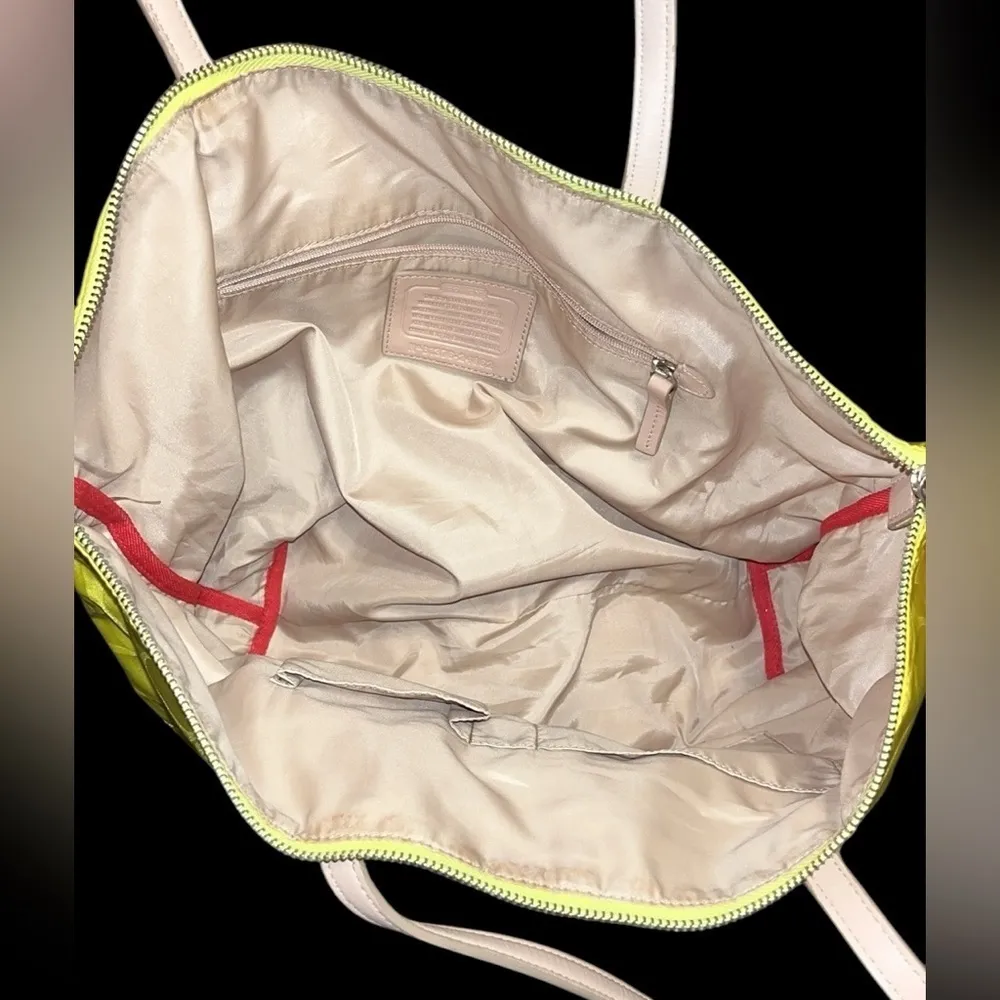 Coach Citrine Legacy Weekend Signature Nylon Tote - Image 11
