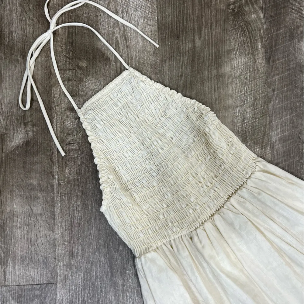 NEW Urban Renewal Cream Linen Tiered Halter Mini Dress - Image 2