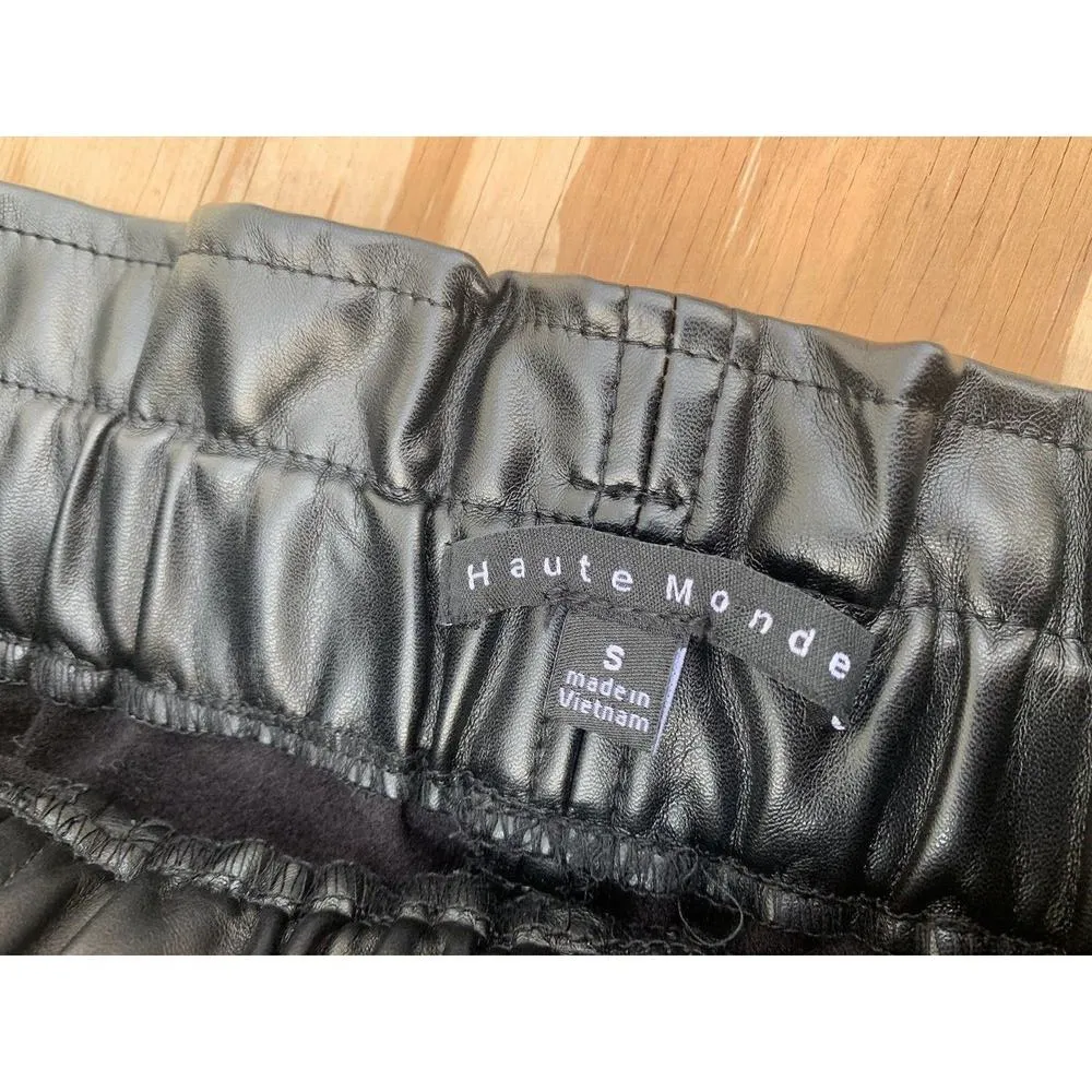 Haute Monde S Faux Leather Belted Mini Skirt in Black‎ Small Biker Goth Summer Black - Image 5