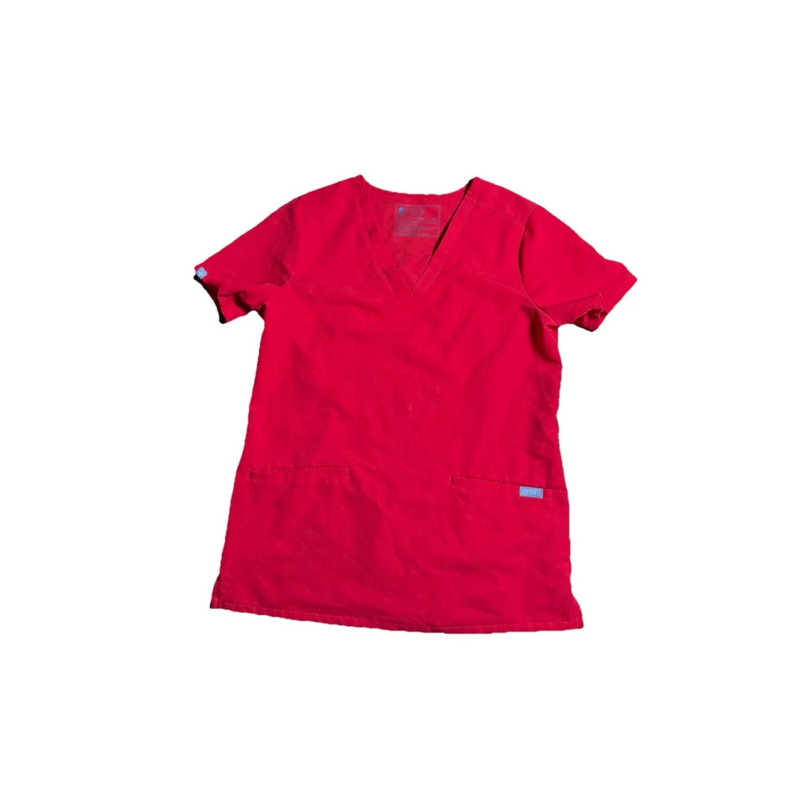 Figs Technical Collection Scrub Top Womens XSmall Red Pockets - Image 3