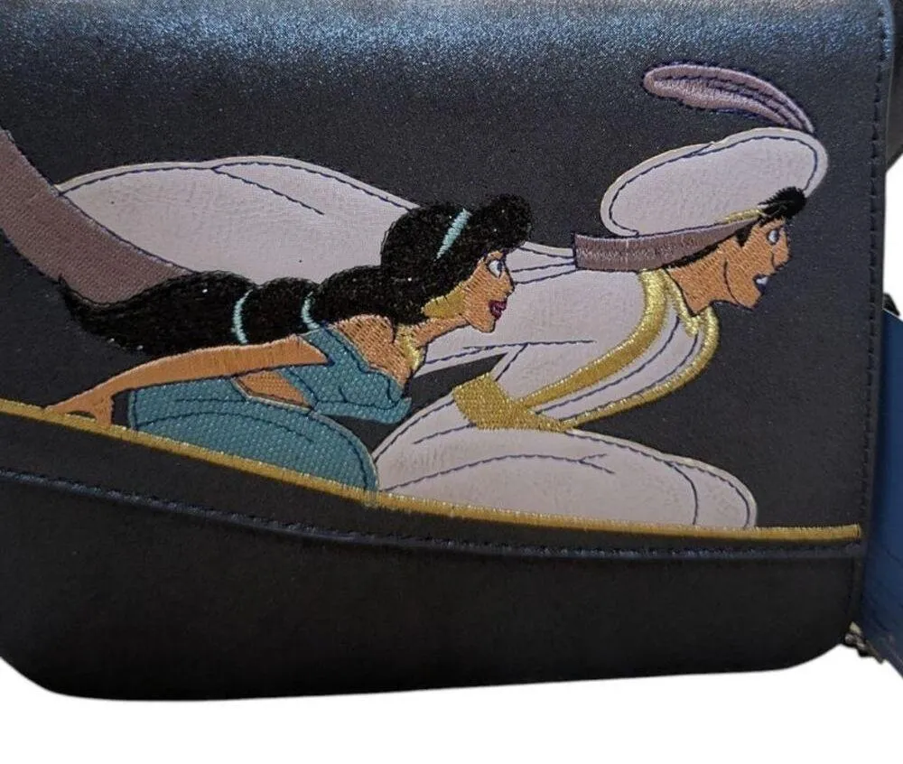 New Danielle Nicole Disney Aladdin & Jasmine Whole New World Crossbody Purse Bag Blue - Image 2