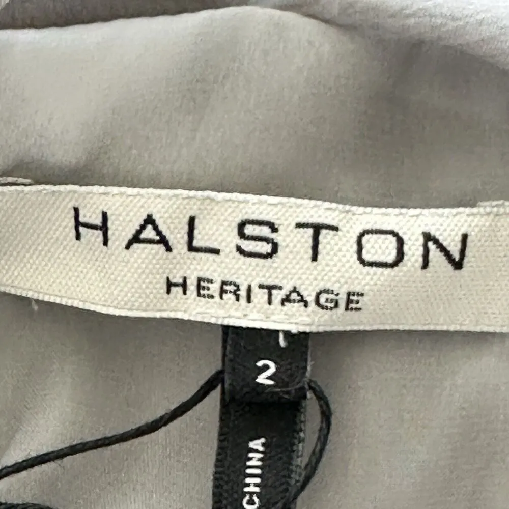 NWT Halston Heritage size 2 Cut Out Sheer Tie Dye short beige Dress $395 - Image 4