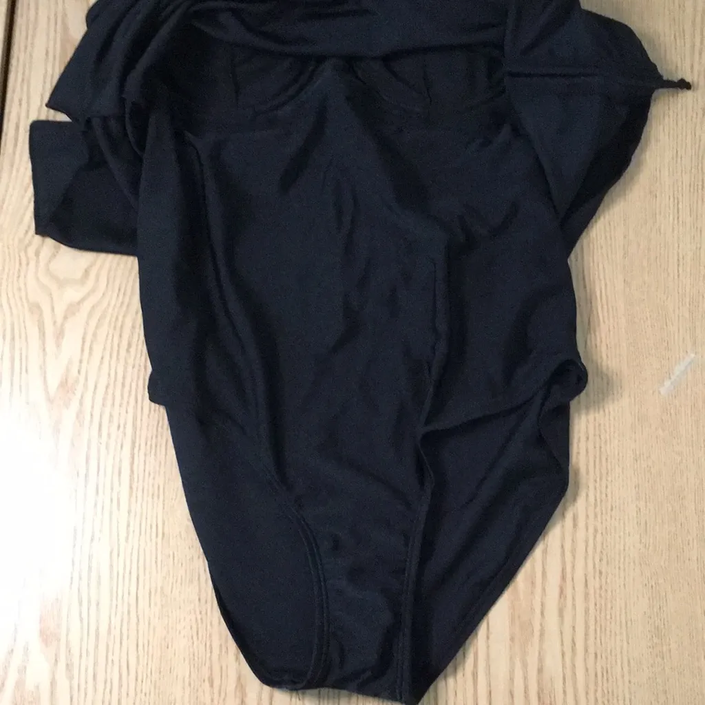 B6 New Women Clubswim Glamour Side Tie 1pc Swim Dress Underwired Black Size 10 - Image 12