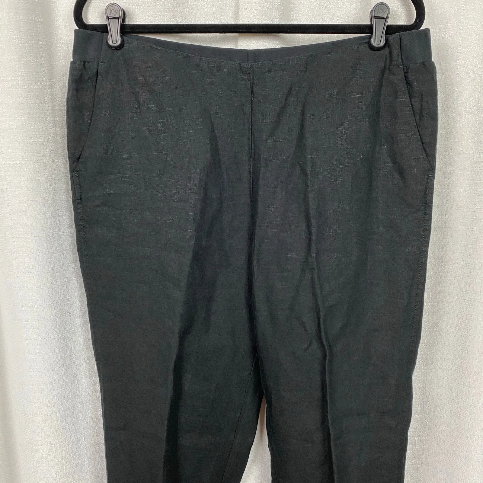 J.Jill Love Linen Black Linen Pull On Straight Leg Pants Sz.L Tall Size L - Image 3