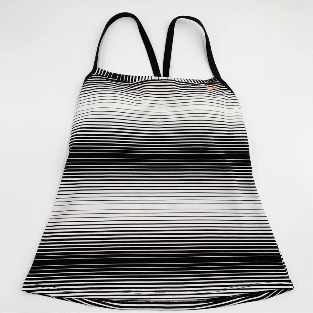 NIKE Active Performance Workout Tank Top Black & White Stripes Size Small - Image 4