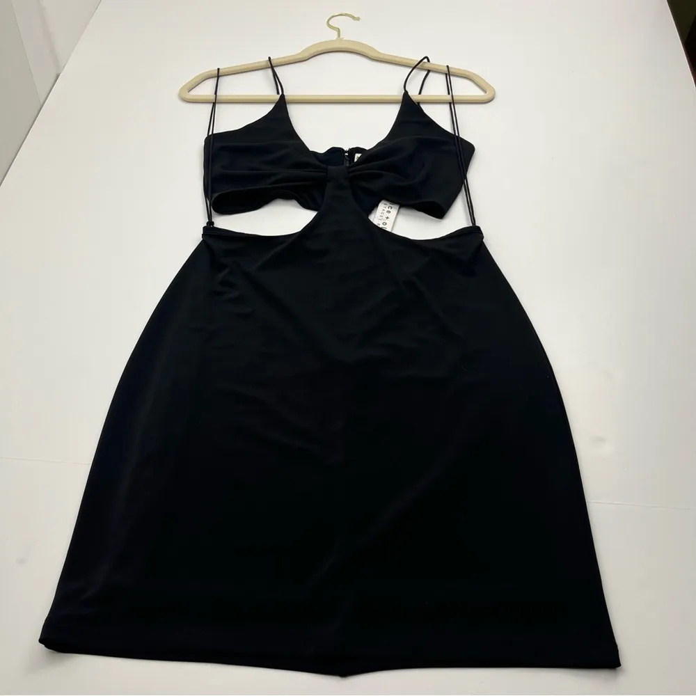 Alice + Olivia Womens Black Havana Cutout Mini Dress Size 10 Summer Vacation NEW - Image 3