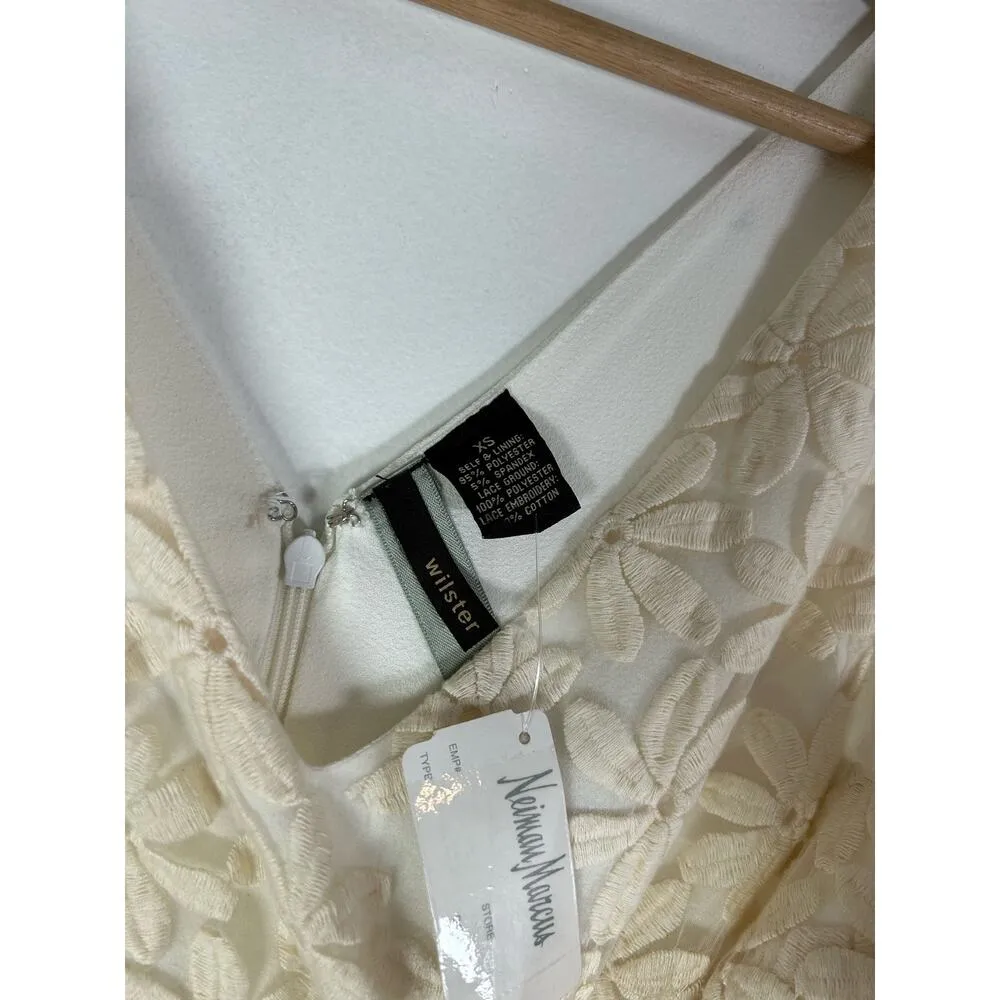 Neiman Marcus Wilster Sleeveless V-Neck Floral-Lace Crepe Dress XS NWT $256 - Image 6