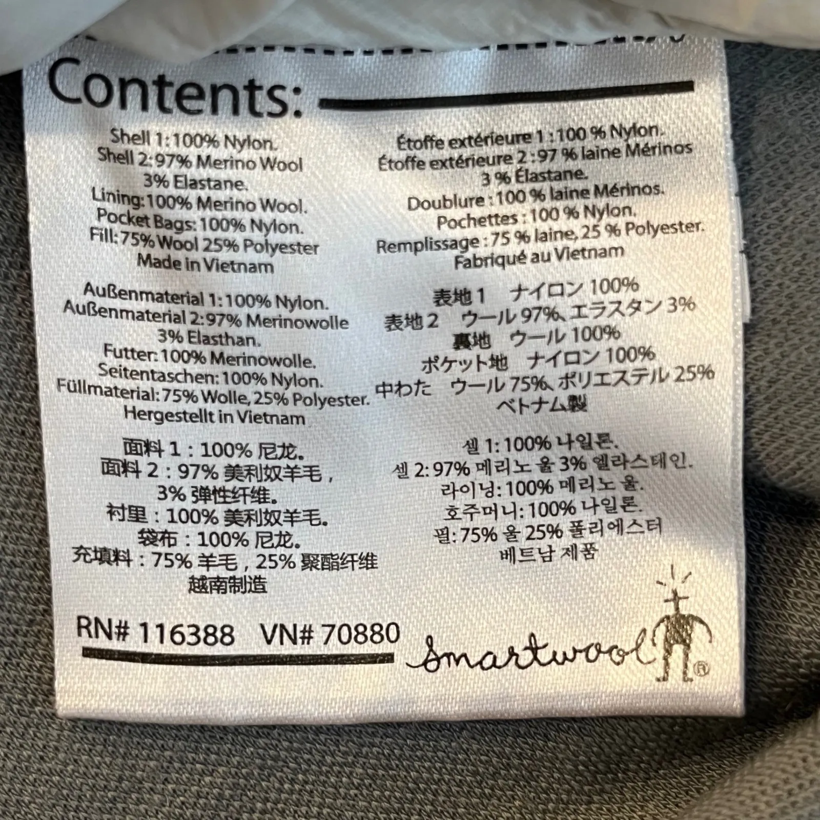 Smartwool  Size Medium PhD Merino Wool Smartloft Divide Full Zip Jacket Gray - Image 8