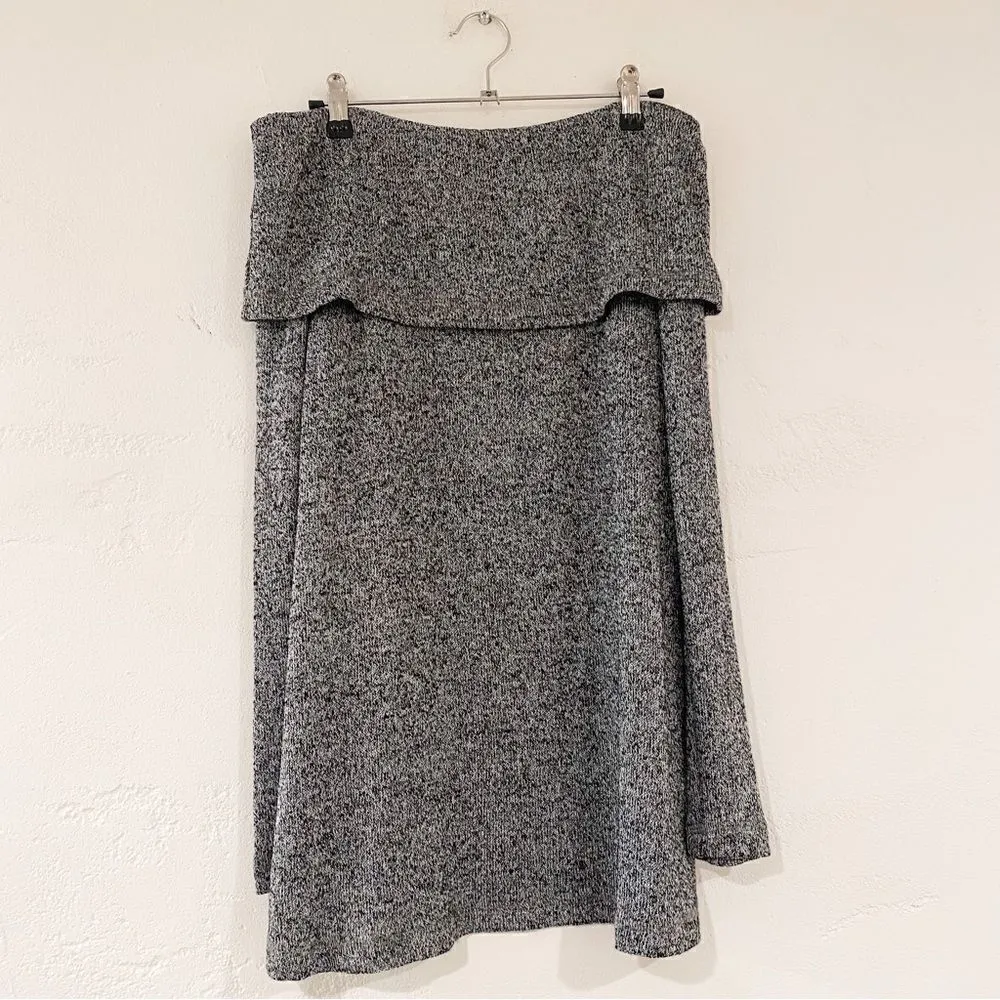 Anthropologie Eri + Ali Naples Off The Shoulder Knit Tunic in Gray Black NWT Ext - Image 3