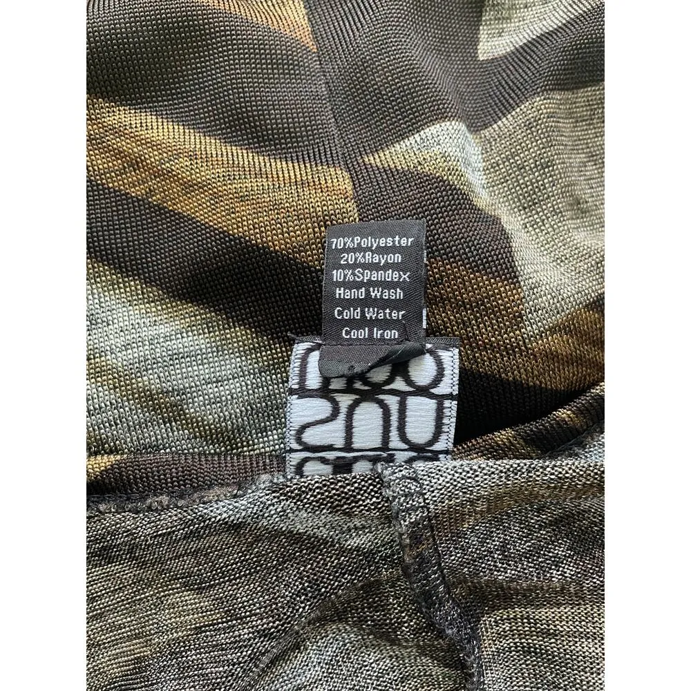 Clara Sun Woo Brown Black Knit Button Front Split Back Hem Tunic Top Size Medium - Image 7