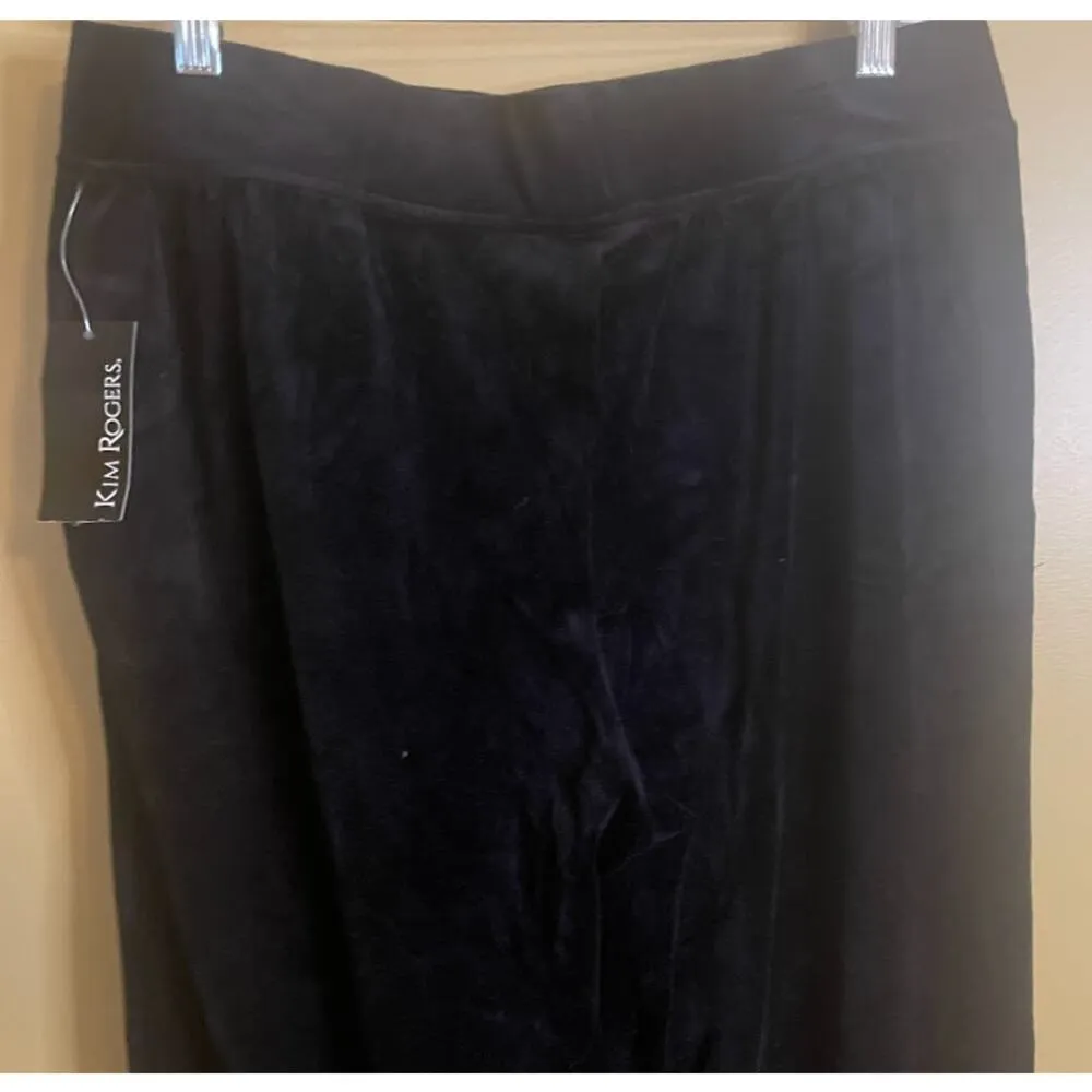 Kim Rogers Women's Black Velour Pants Size Medium NWT - Image 4