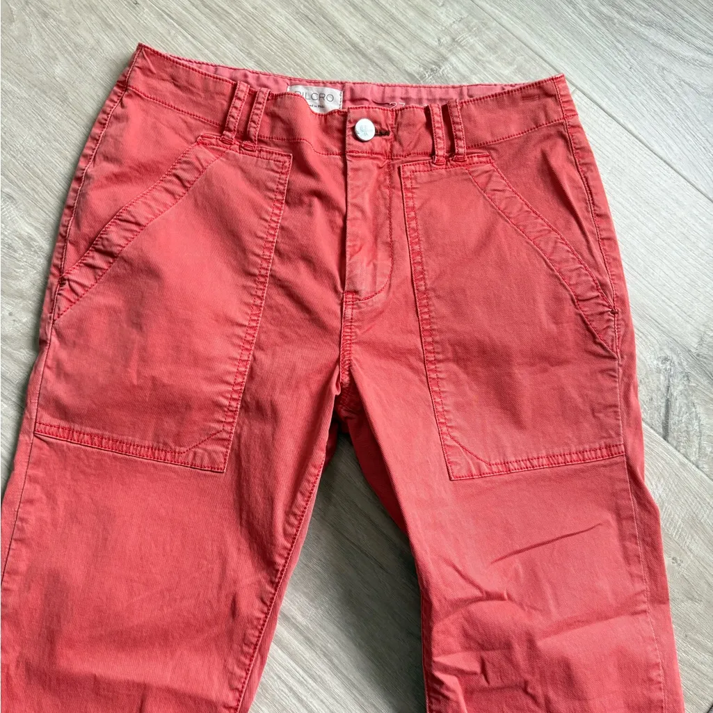 Anthropologie Pilcro Slim Straight Cut Off Raw Hem Utility Pants | Coral | 27 - Image 5