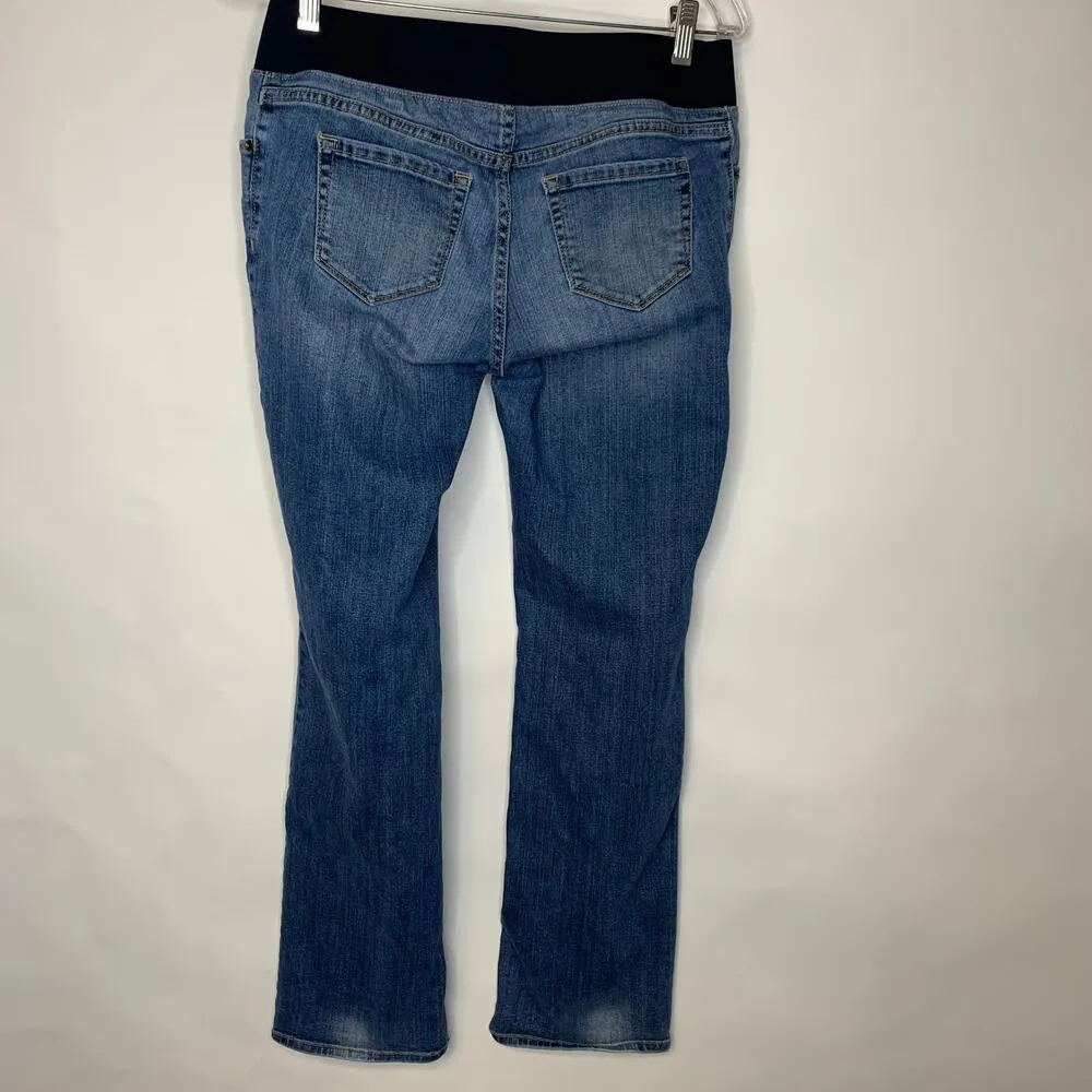 Liz Lange Maternity Under Belly Pull On Bootcut Jeans Sz 4 - Image 3