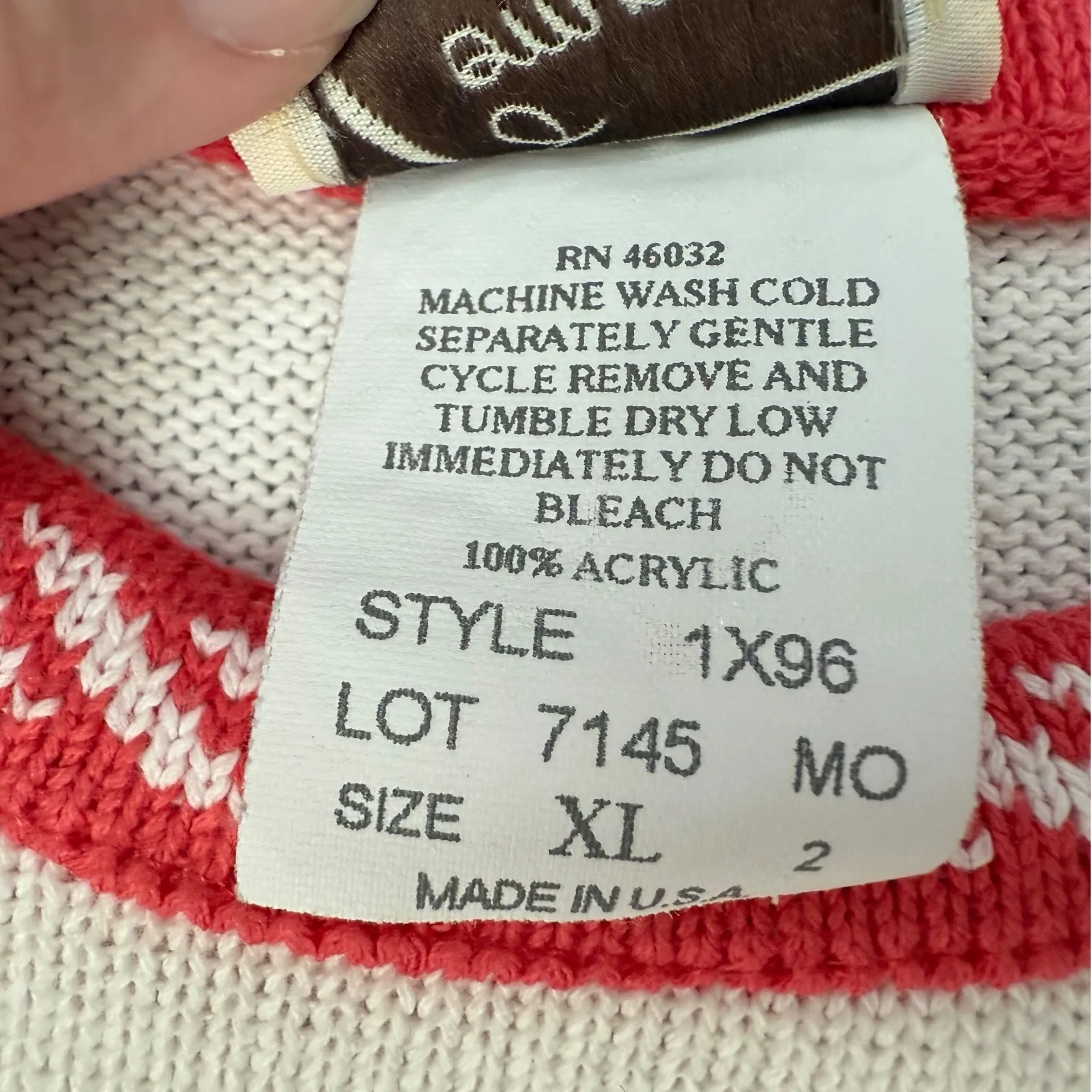 Vintage Company Collection Pink Nautical Anchors & Ships Wheel Knit Top‎ Size XL White - Image 5