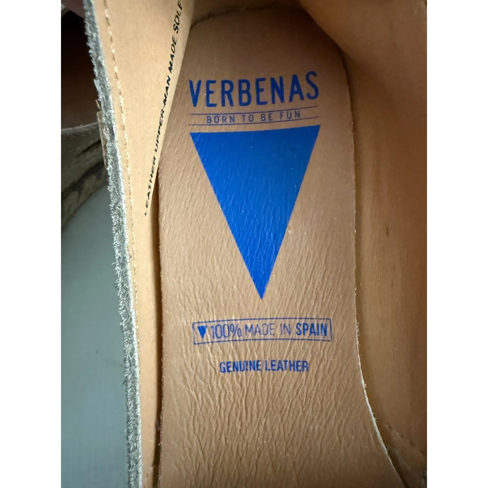 Verbenas Made in Spain Mamen Wedge Espadrilles in Stone Suede Womens 39/US7.5 Tan Size 7.5 - Image 9