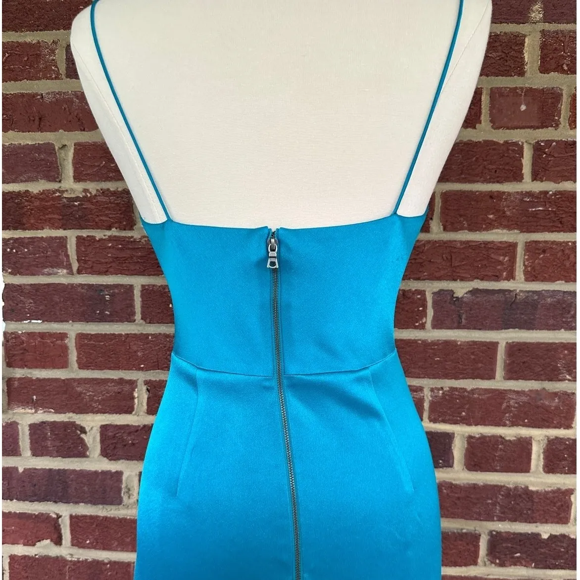 Alice‎ + Olivia Fallon Ruched Sleeveless Size 8 Teal -Event Gala Guest - Image 8