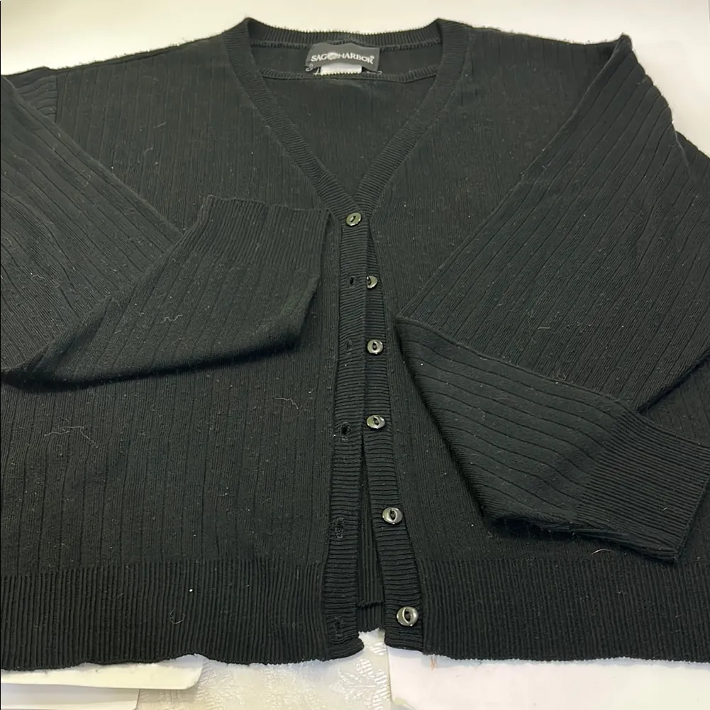 Sandro Black Ribbed Men's Sweater Size XL - Image 13