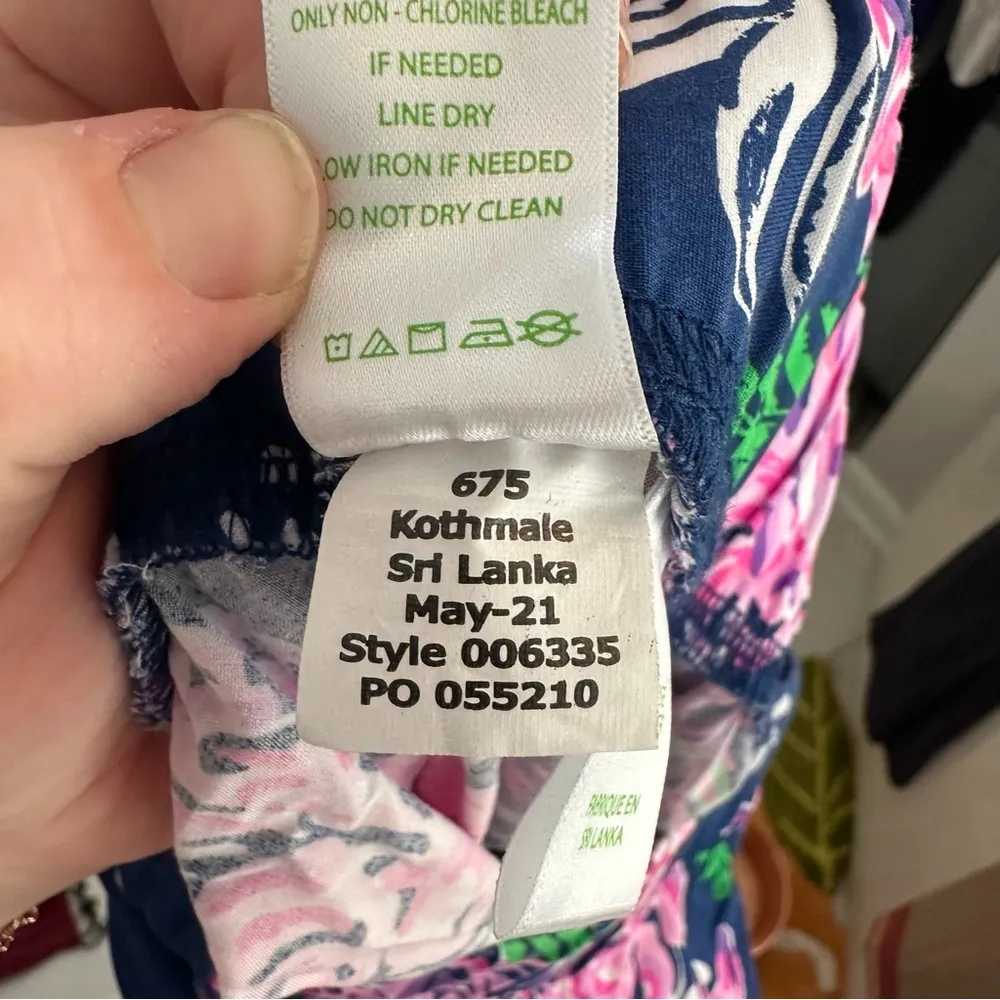 Lilly Pulitzer Bal Harbour Pala Oyster Bay Navy Ruffle Your Feathers Size Small - Image 8