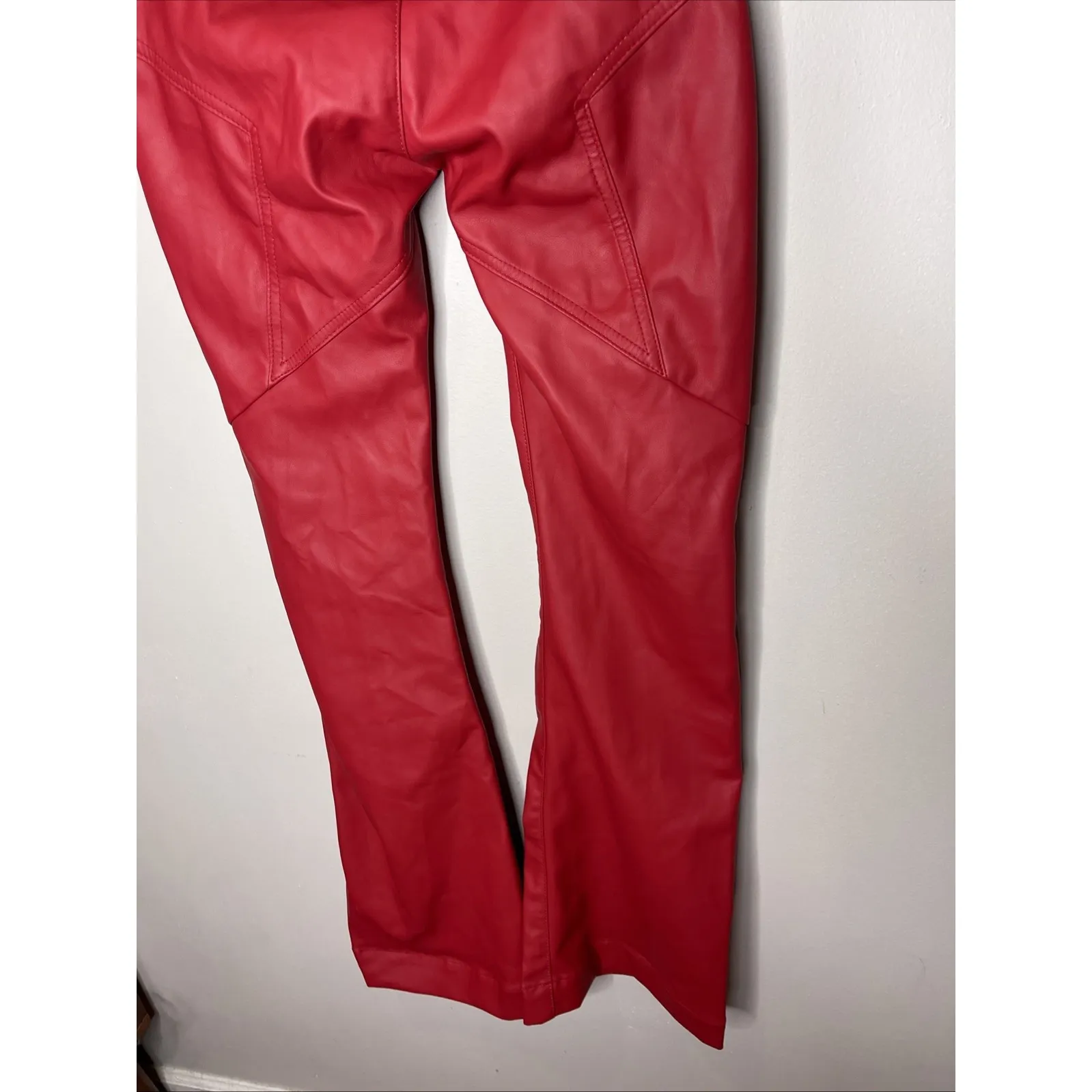 New Revice LA Venus Flare Pant Red Pleather Sz 26‎ - Image 8
