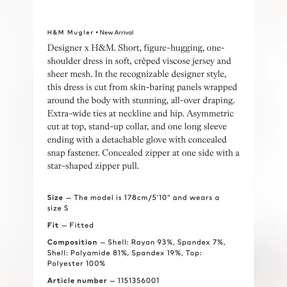 NWT H&M x Mugler Knot - Image 8