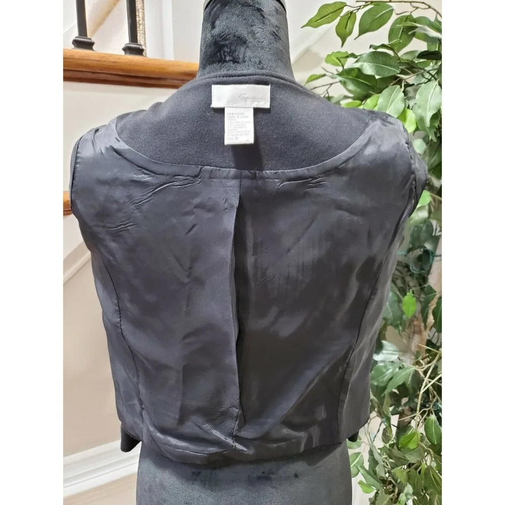 Spiegel  Women's Black Polyester Long Sleeve Buttons Front Casual Jackets Size 8 - Image 7
