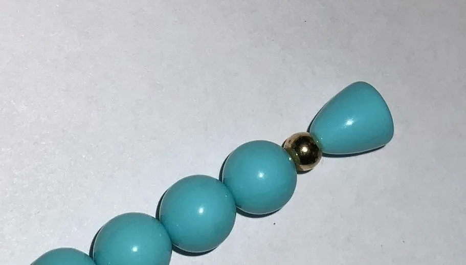 Avon Turquoise Bead Necklace Bracelet & Post Pierced Earrings - Image 3