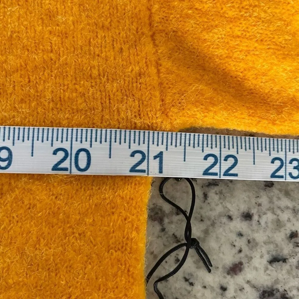 Something Navy Womens Turtle Neck Ribbed Trim Pullover Sweater Yellow Orange Med - Image 8