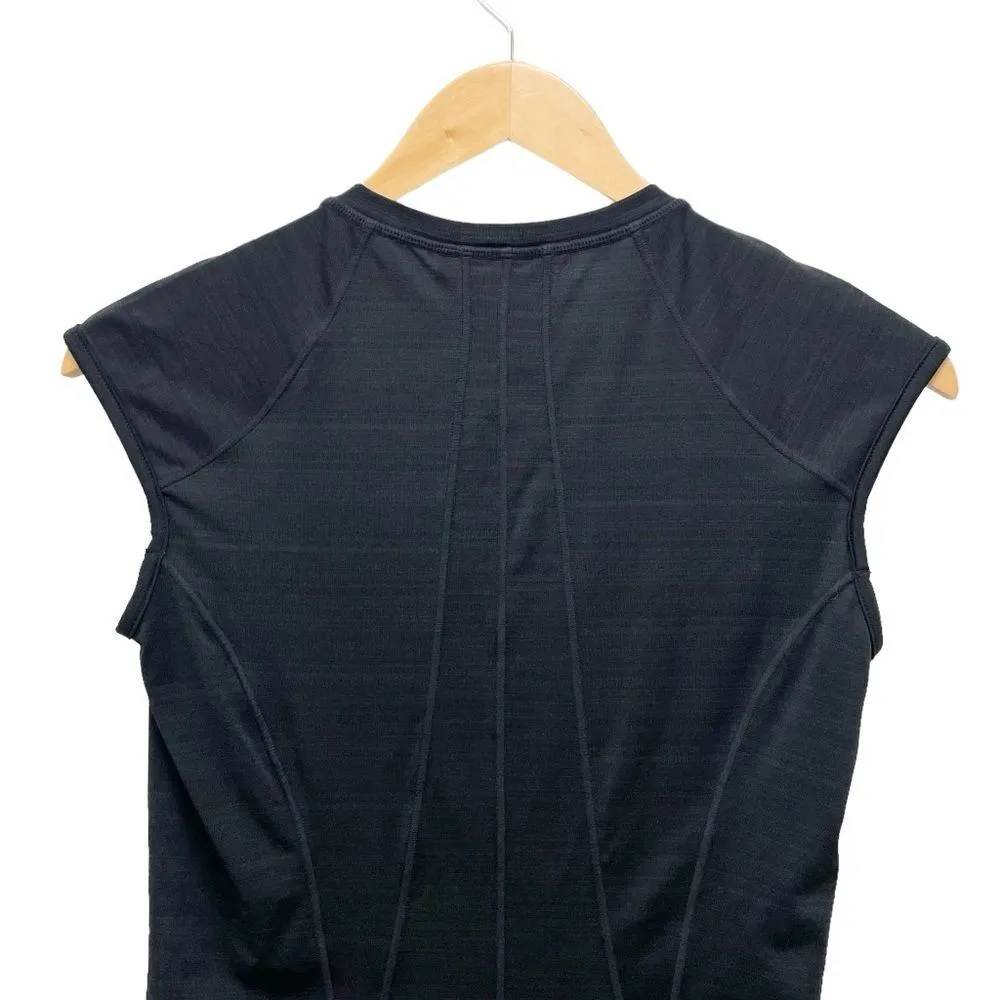 Athleta Pacifica UPF 50+ Tank Top 1/2 Zip Rashguard in Black Stripe Size XS - Image 6