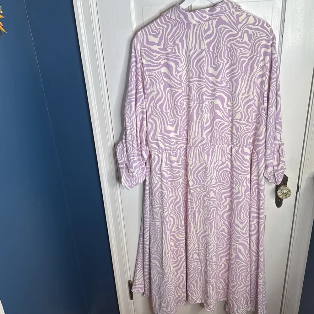 Torrid Midi Studio Crepe De Chine Collared Shirt Zebra Dress W1334 Plus Sz 5X - Image 11