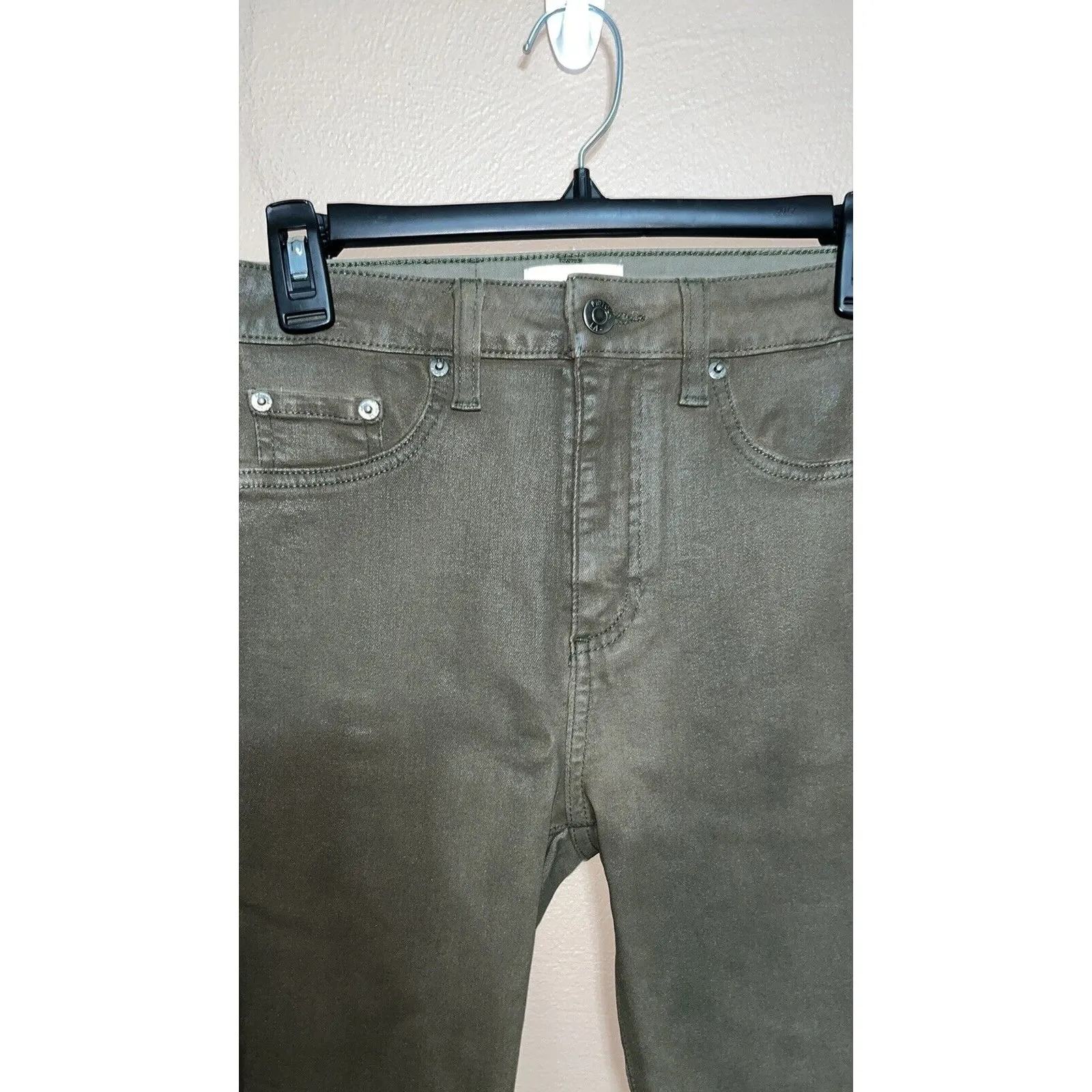 Women’s Pistola Dark green  high rise Faux leather pants size 27 going out fun - Image 4