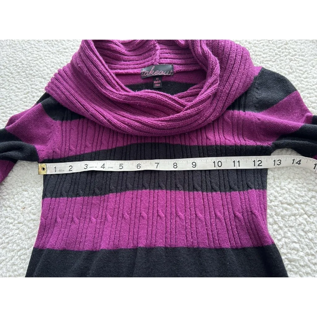 Takeout Black and Magenta Striped Sweater Dress Size XS - Image 9