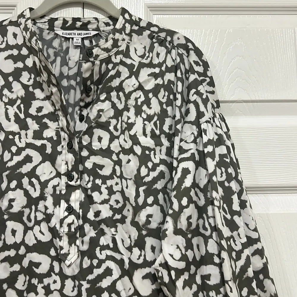 ELIZABETH AND JAMES Drop Waist Dress Womens Animal Print Size Medium - Image 3