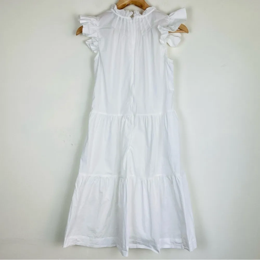Sea New York Waverly white flutter sleeve tiered dress. Size 00 - Image 6