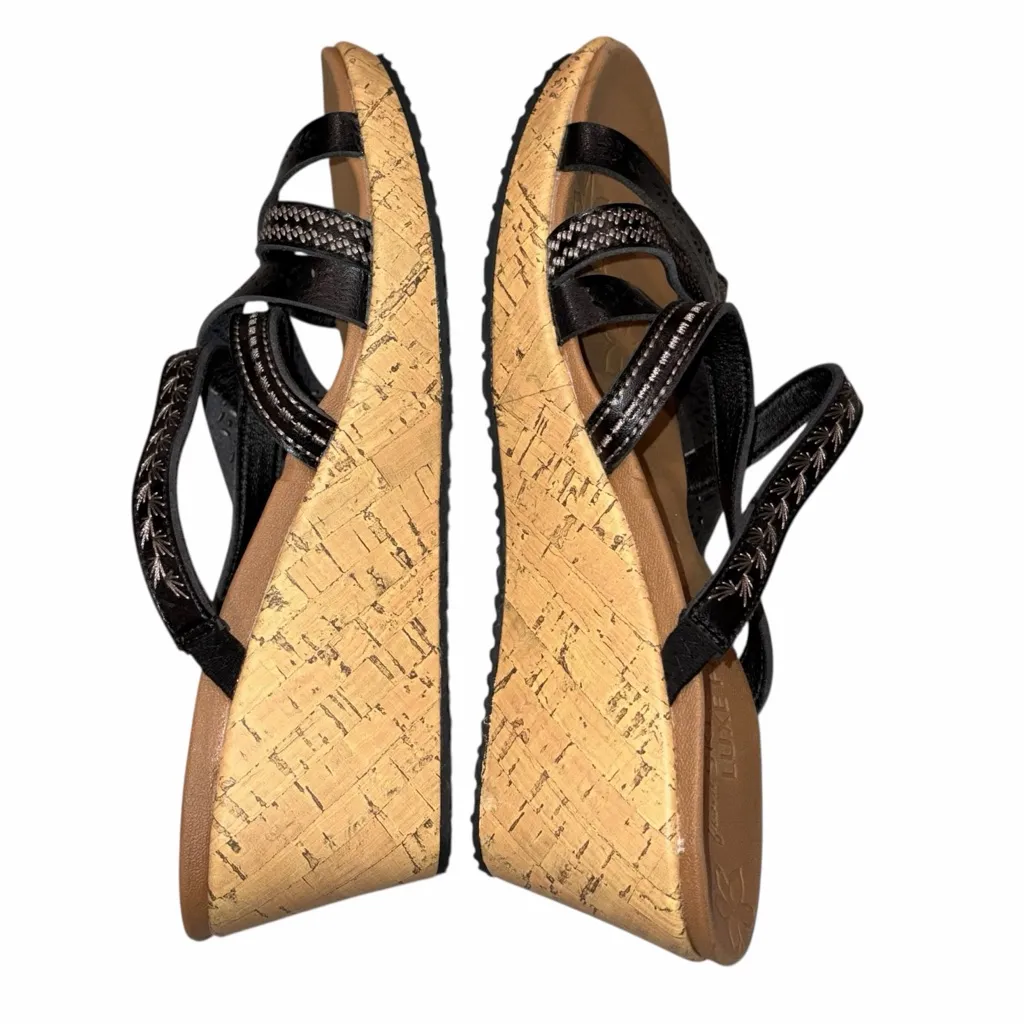 NEW Skechers Cali Luxe Foam Wedge Beverlee Tiger Posse Sandals Shoes size 8 - Image 8