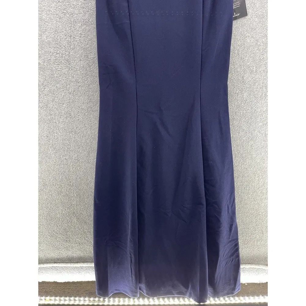 Lulu's Women's Formal Dress Navy Blue Mermaid Size Small Lace Top Lined Cap Slee - Image 12